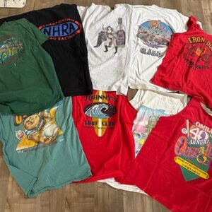 Lot of 9 Vintage Shirts Tanks Men XL Glamis Over the Line Racing 90s Y2K READ
